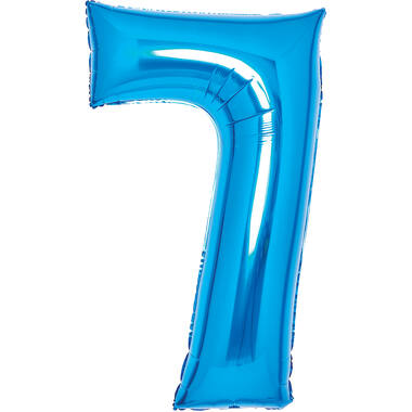 Medium Number 7 Blue Foil Balloon N26 Packaged 26IN 70 cm x 45 cm