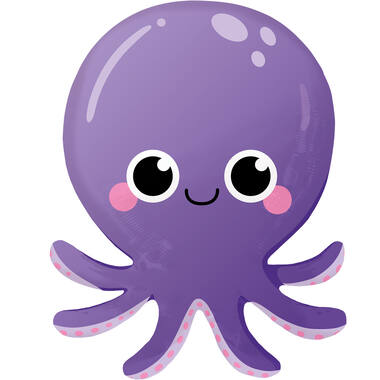 Standard Shape Ocean Buddies Octopus Foil Balloon C50 Packaged 45cm x 55cm