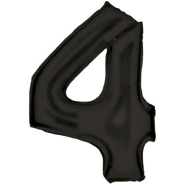 Large Number Silk Lustre 4 Black Foil Balloon N34 Packaged 93 cm x 65 cm