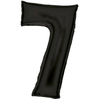 Large Number Silk Lustre 7 Black Foil Balloon N34 Packaged 88 cm x 53 cm