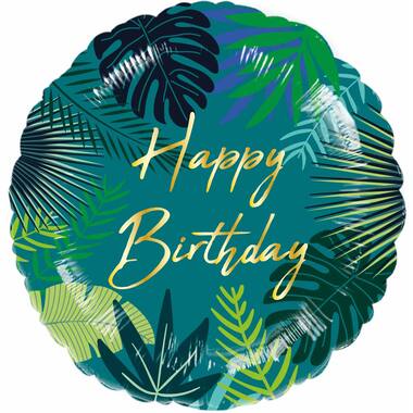 Standard Tropical Birthday Foil Balloon C40 Packaged 43cm