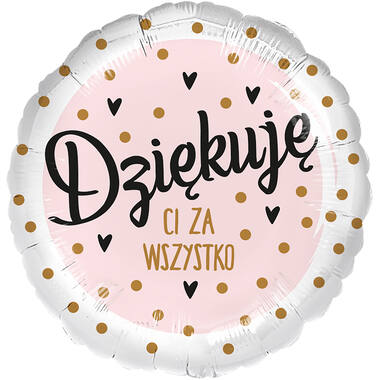 Standard - Dziekuje - POL Foil Balloon RP40 Packaged 45 cm