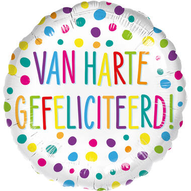 Standard - Van Harte Gefliciteerd - DUT  Foil Balloon RP40 Packaged 45 cm