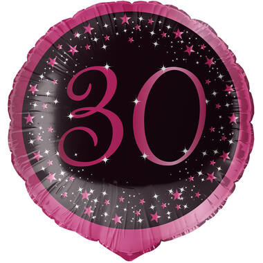 Standard Holographic Starlight Birthday Pink 30 Foil Balloon C55 Packaged 45 cm