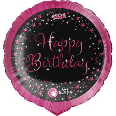Singing Balloon Starlight Birthday Pink Happy Birthday Foli Balloon H80 Packaged 71 cm