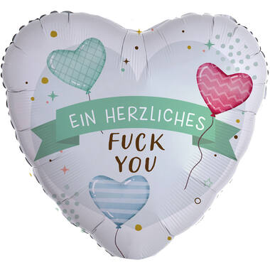 Standard Heart - Herzliches Fuck You - GER Foil Balloon RP40 Packaged 45 cm