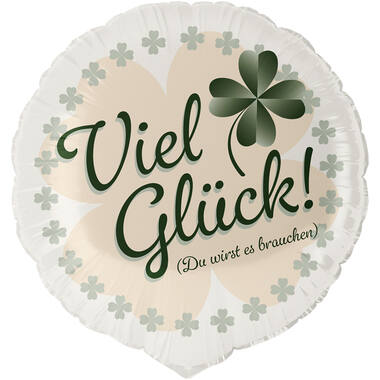Standard - Viel Glück, Du wirst es brauchen - GER Foil Balloon Packaged 45 cm