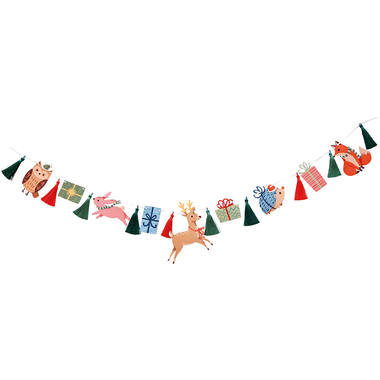 Tassel Garland Winter Woodland Paper and Ribbon Tassels 200 cm x 18 cm
