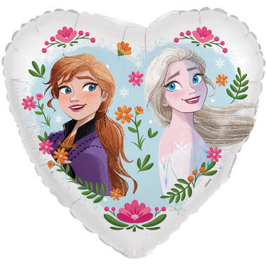 Foil Balloon - Heart Shape - Frozen Anna & Elsa - 45 cm