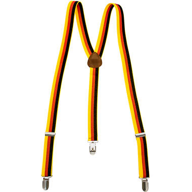 Suspenders in German flag colors