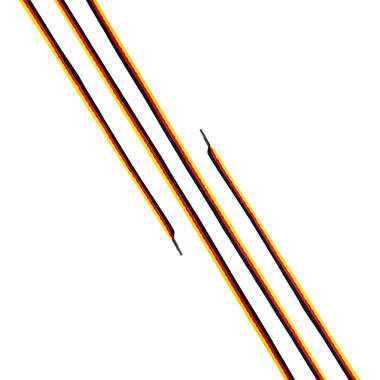 2 shoelaces in German flag colors