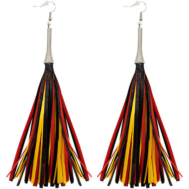 2 fringe earrings in German flag colors
