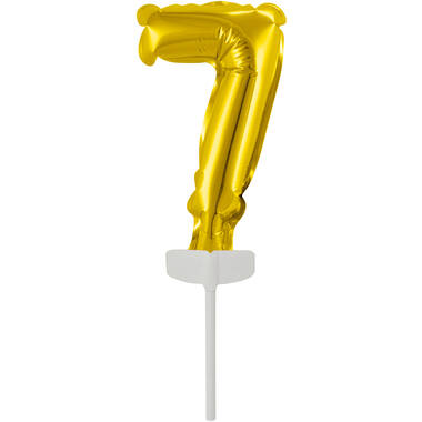Micro Size Number 7 Gold Foil Balloon N6 Packaged 11 cm x 7 cm