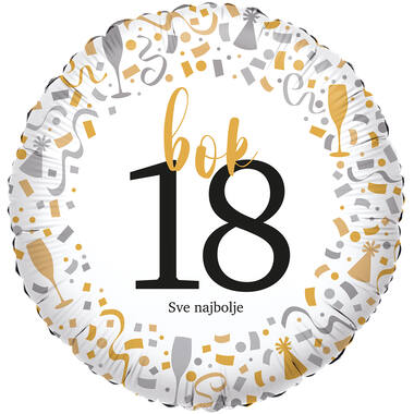 Foil Balloon - hello 18 Sve najbolje - Croatian - 45 cm