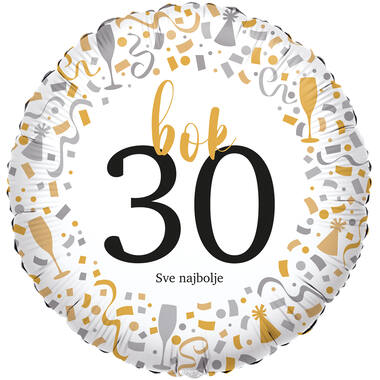 Foil Balloon - hello 30 Sve najbolje - Croatian - 45 cm