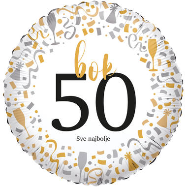Foil Balloon - hello 50 Sve najbolje - Croatian - 45 cm