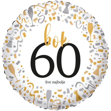 Foil Balloon - hello 60 Sve najbolje - Croatian - 45 cm