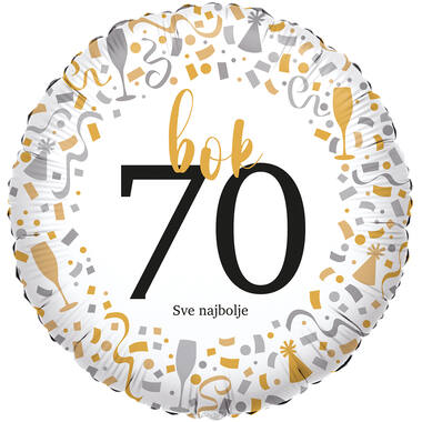 Foil Balloon - hello 70 Sve najbolje - Croatian - 45 cm