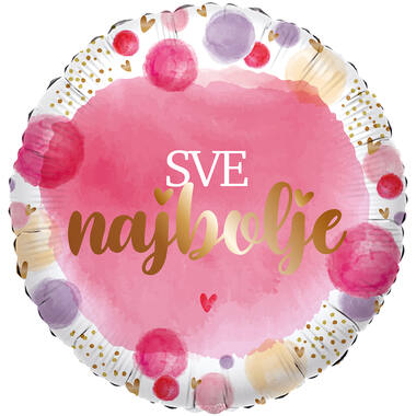 Foil Balloon - "SVE najbolje" - Croatian - Pink - 45 cm