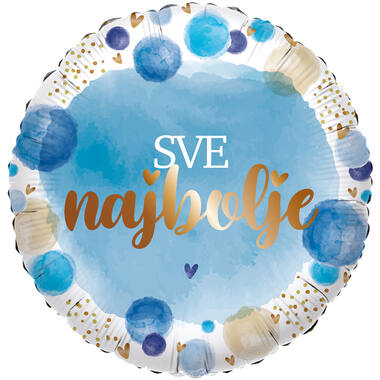 Foil Balloon - "SVE najbolje" - Croatian - Blue - 45 cm