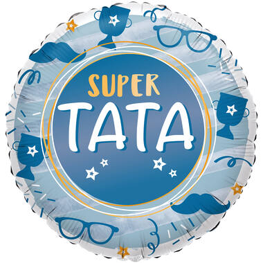 Foil Balloon - "SUPER TATA" - Croatian - Blue - 45 cm