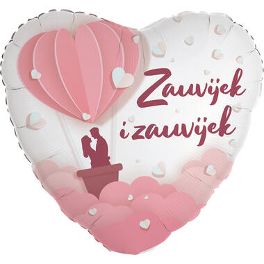 Foil Balloon - Heart Shape - "Zauvijek i zauvijek" - Croatian - 45 cm