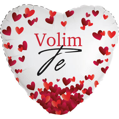 Foil Balloon - Heart Shape - "Volim Te" - Croatian - 45 cm