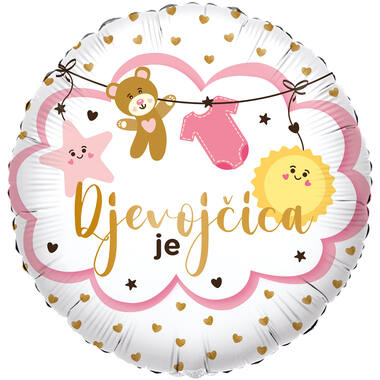 Foil Balloon - "Djevojčica je" - Croatian - 45 cm