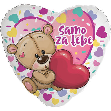 Foil Balloon - Heart Shape - "Samo za tebe" - Croatian - 45 cm