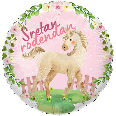Foil Balloon - Horse/Konj "Sretan rođendan" - Croatian - 45 cm