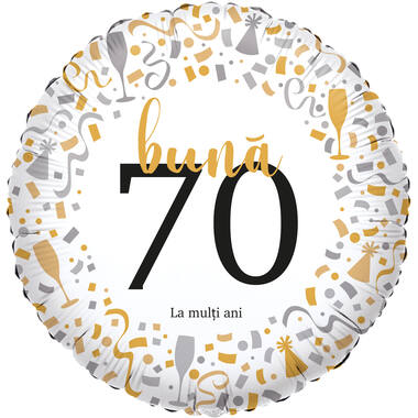 Foil Balloon - "bună 70 La mulți ani" - Romanian - 45 cm