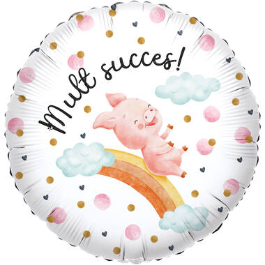 Foil Balloon - Mult noroc Porc "Mult succes!" - Romanian - 45 cm