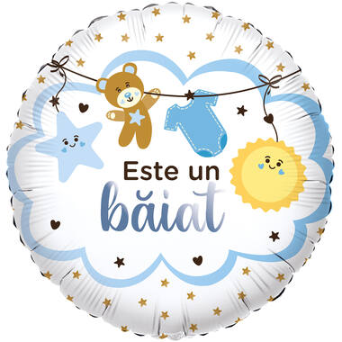 Foil Balloon - "Este un băiat" - Romanian - 45 cm