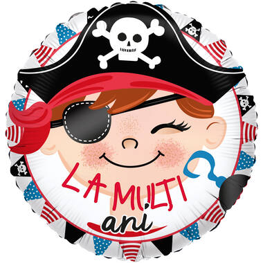 Foil Balloon - Pirate/Pirat "LA MULȚI ani" - Romanian - 45 cm