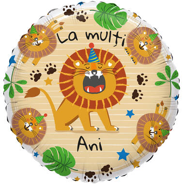 Foil Balloon - Lion/Leu "La mulți Ani" - Romanian - 45 cm