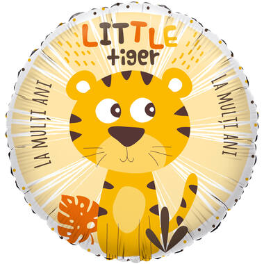 Foil Balloon - Lion/Tigru "LITTLE tiger LA MULȚI ANI" - Romanian - 45 cm