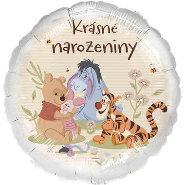 Foil Balloon - Winnie the Pooh "Krásné narozeniny" - Czech - 45 cm