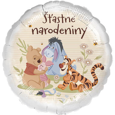 Foil Balloon - Winnie the Pooh "Stastne narodeniny" - Slovenian - 45 cm