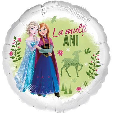 Foil Balloon - Anna & Elsa "La mulți ANI" - Romanian - 45 cm