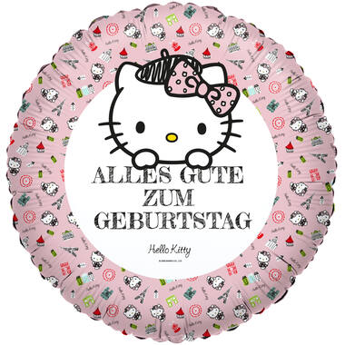 Foil balloon - Hello Kitty - Paris - HAPPY BIRTHDAY (German) - 45 cm