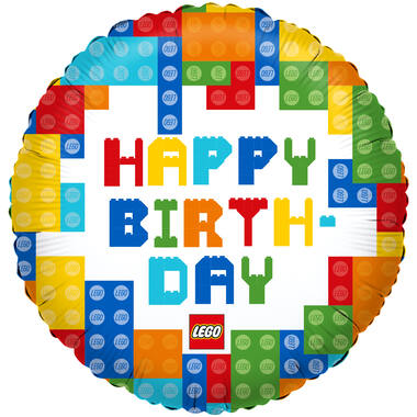 Standard - LEGO Bricks HBD - Folienballon C60 verpackt 45 cm