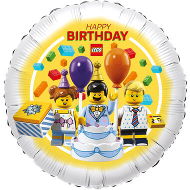 Standard - LEGO Geburtstagskuchen HBD - ENG Folienballon C60 verpackt 45 cm 