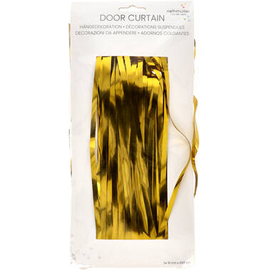 Door Curtain Gold Metallic Plastic