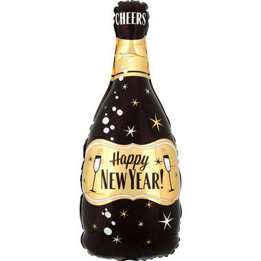 18in/45cm Shape HNY Gold & Black Bub