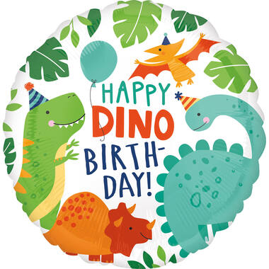 Foil Balloon - "HAPPY DINO BIRTH-DAY!" - 45 cm