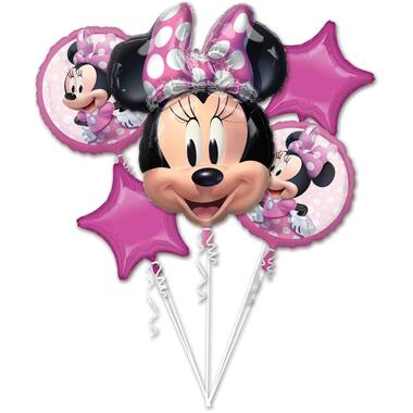 Foil Balloon Bouquet - Minnie Mouse Forever - 5 pieces