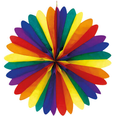 Fan Decoration Rainbow Paper 50 cm