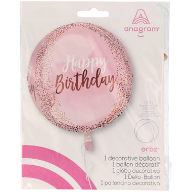Orbz® - "Happy Birthday" - Pastel Pink - 38 x 40 cm