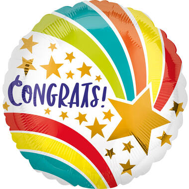 Foil Balloon - "CONGRATS" Shooting Star - 45 cm