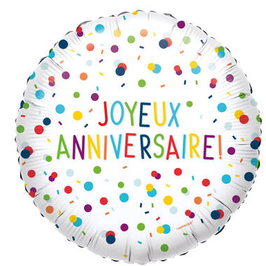 18in/45cm EU Confetti Birthday Joyeux
